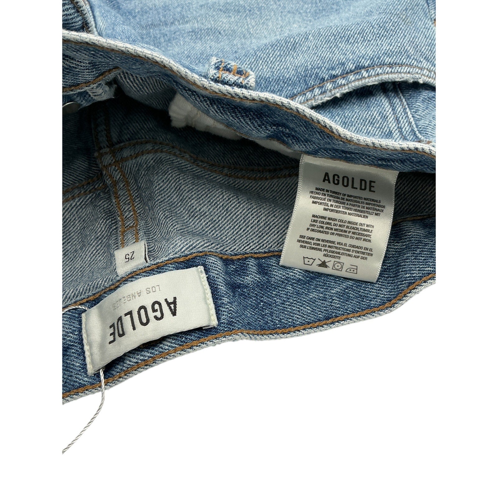 Agolde Parker Blue Cotton Long Vintage Loose Short Size 25