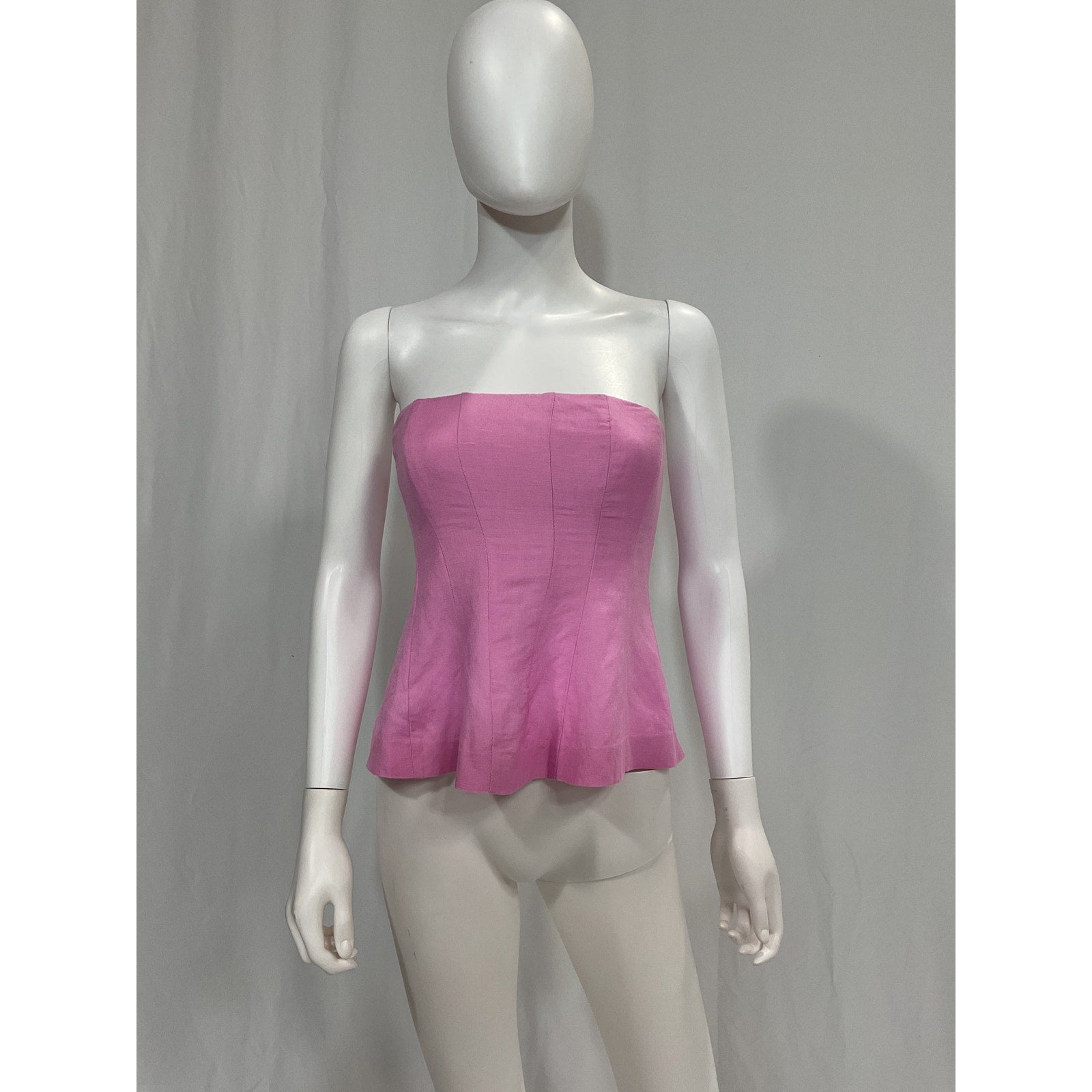 L'Academie 'Lorena' Pink Linen Top Size XS