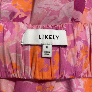 Likely Floral Pink Multi Martinique Dress Size 6