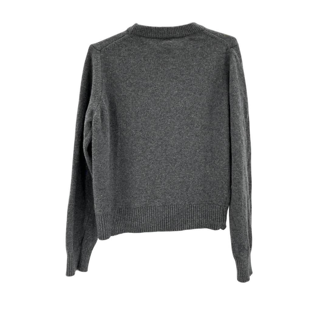Ganni Gray Graphic Grey Wool Bear Sweater Size M