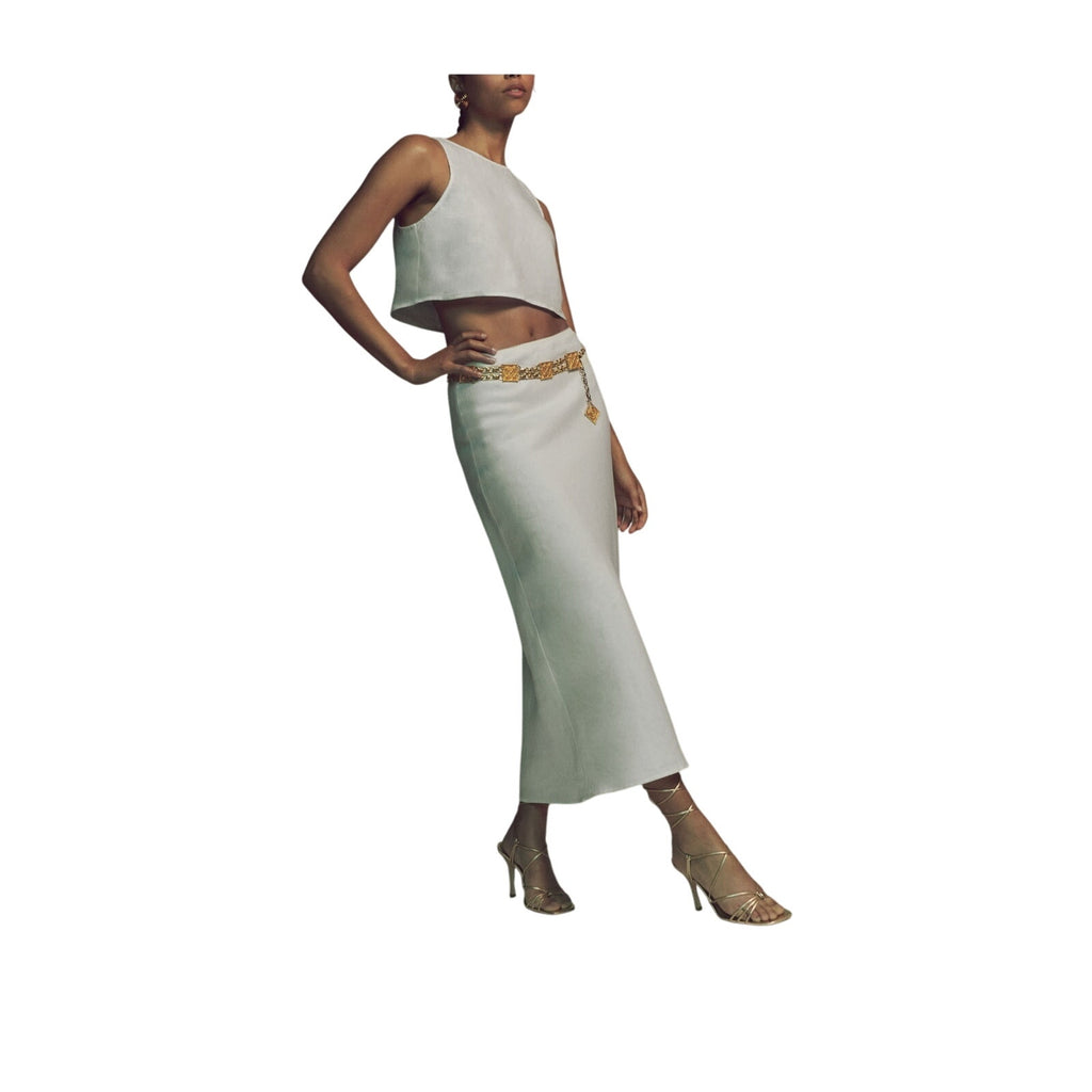 Reformation 'Layla' White Linen Skirt Size S / P