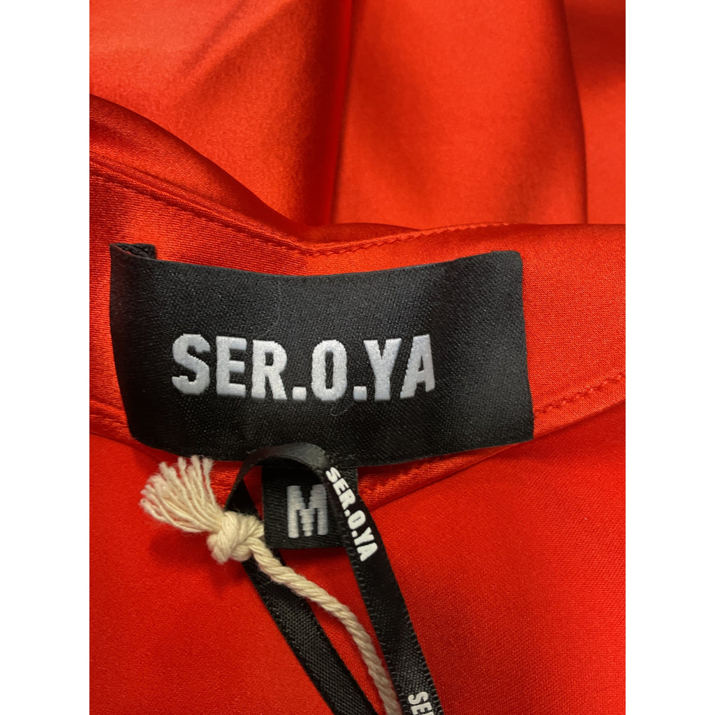 Ser.O.Ya 'Clever' Orange Silk Mini Dress Size M