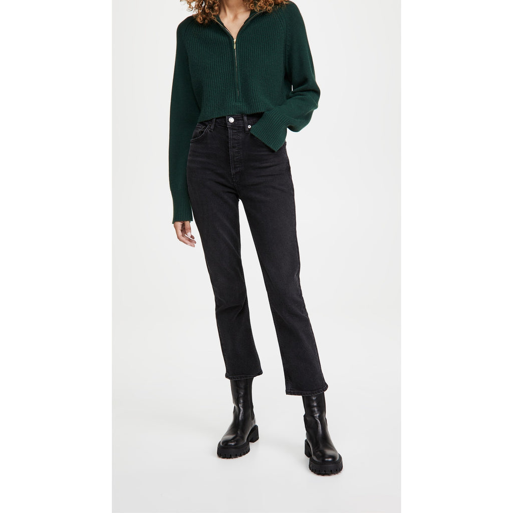 Agolde 'Riley' Black Cotton Denim Jeans Size 24 - NWT