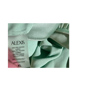 Alexis Ruffled French Green Alfi Gown Size XL
