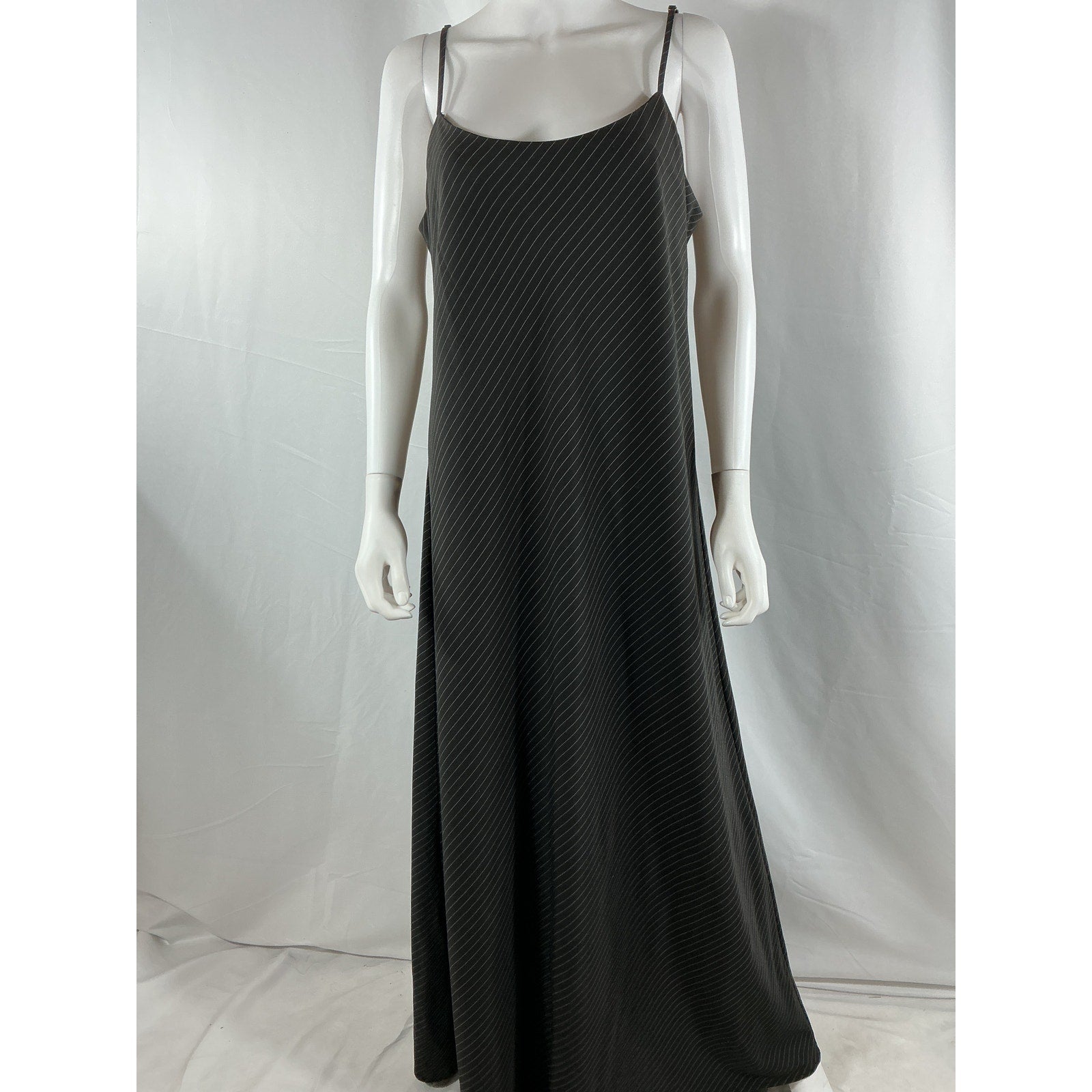 Dissh 'Diego' Black Polyester Pinstripe Maxi Dress Size 12