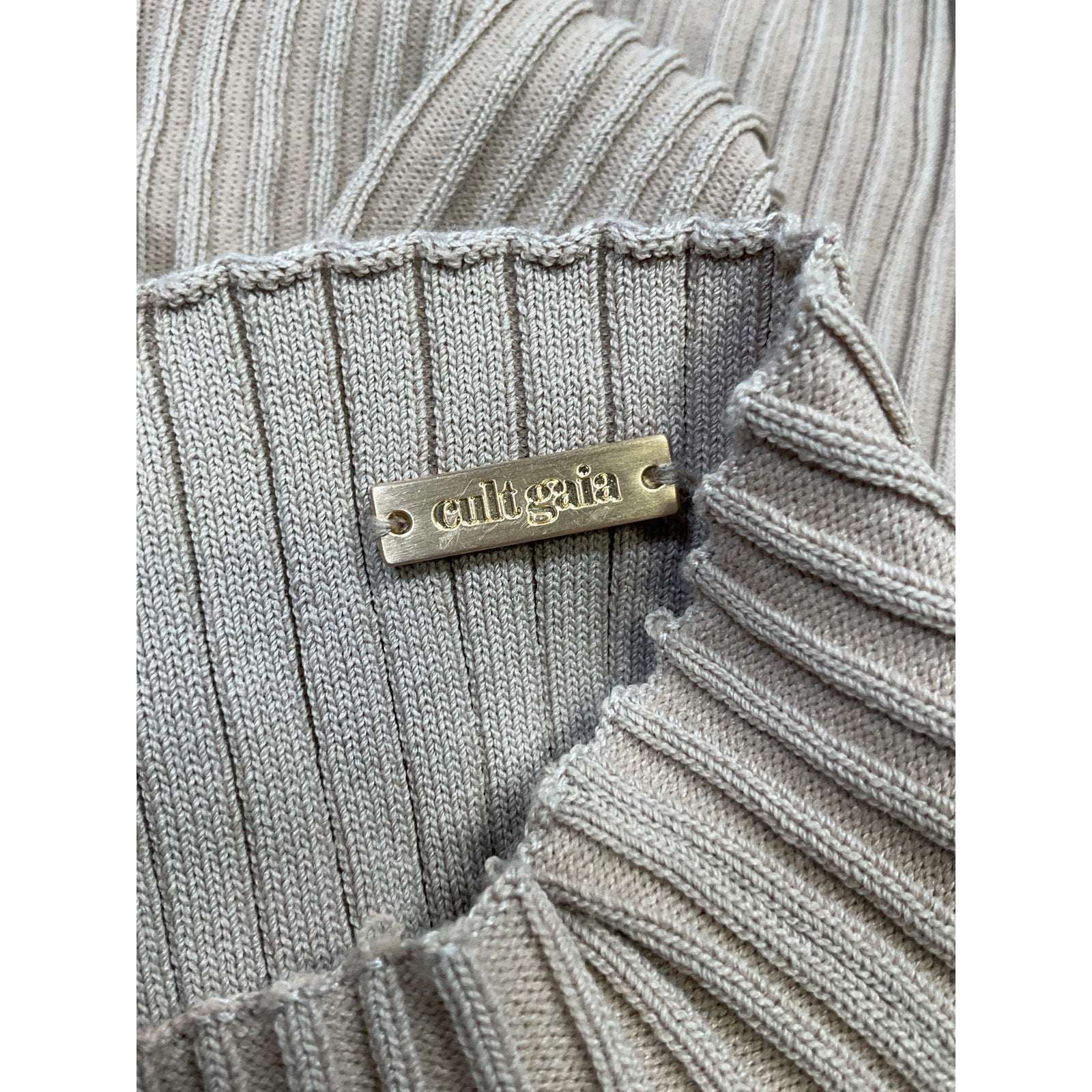 Cult Gaia 'Alyssa' Grey Viscose Knit Dress Size S