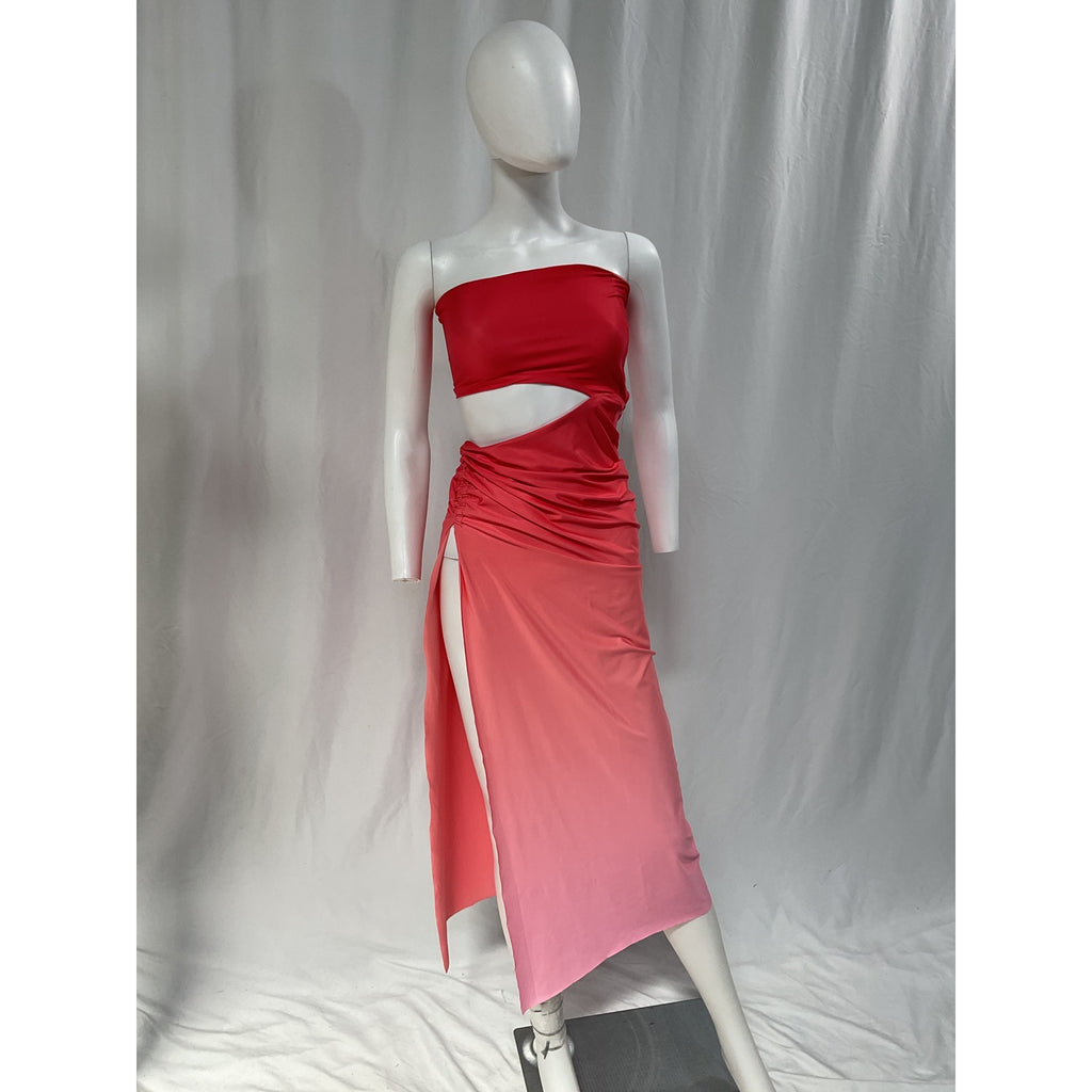 Agua Bendita Revolve 'Gwen' Red Back Cut Out Dress Size XS