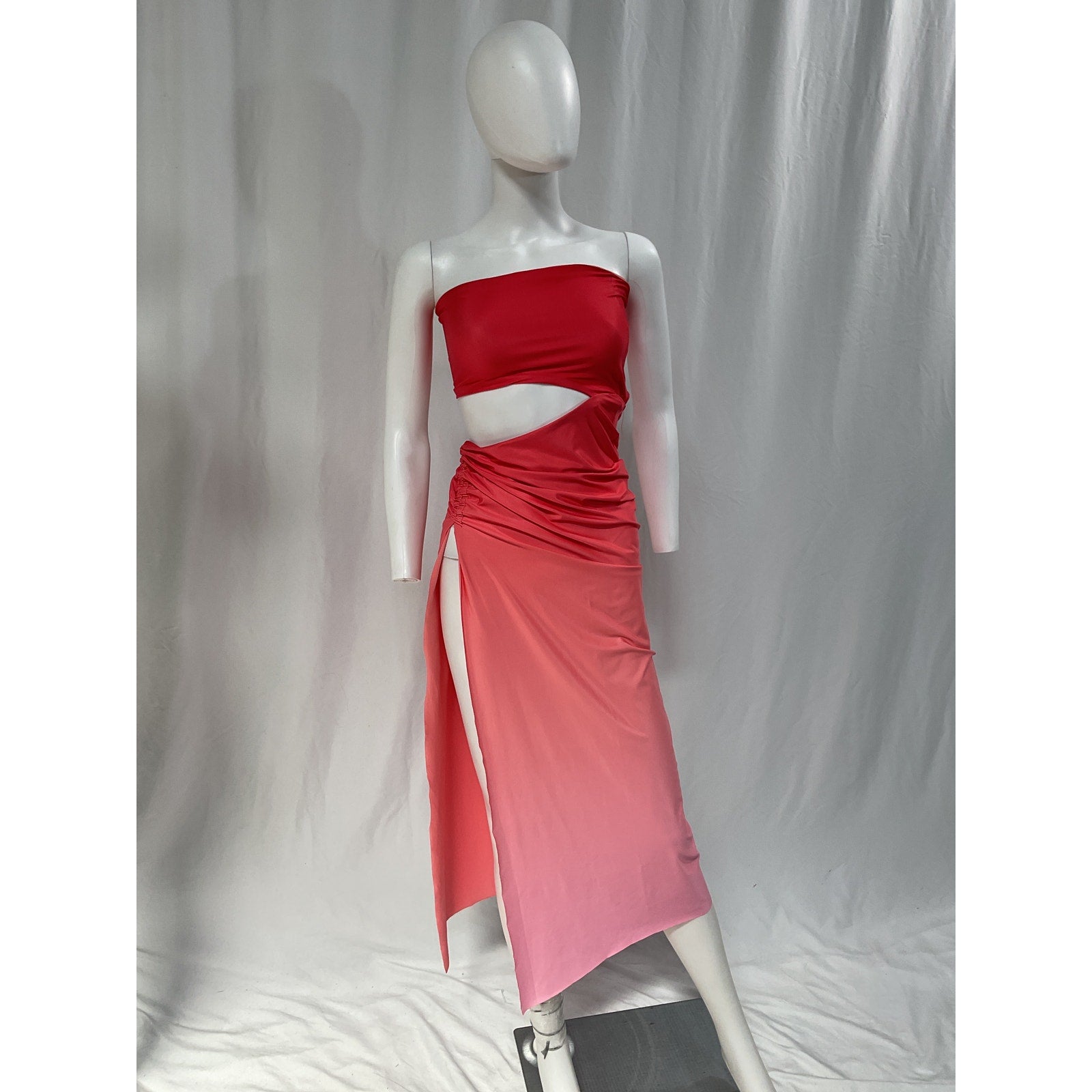 Agua Bendita Revolve 'Gwen' Red Back Cut Out Dress Size XS