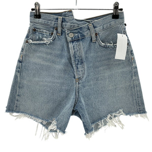 Agolde High Rise Blue Criss Cross Shorts Size 24