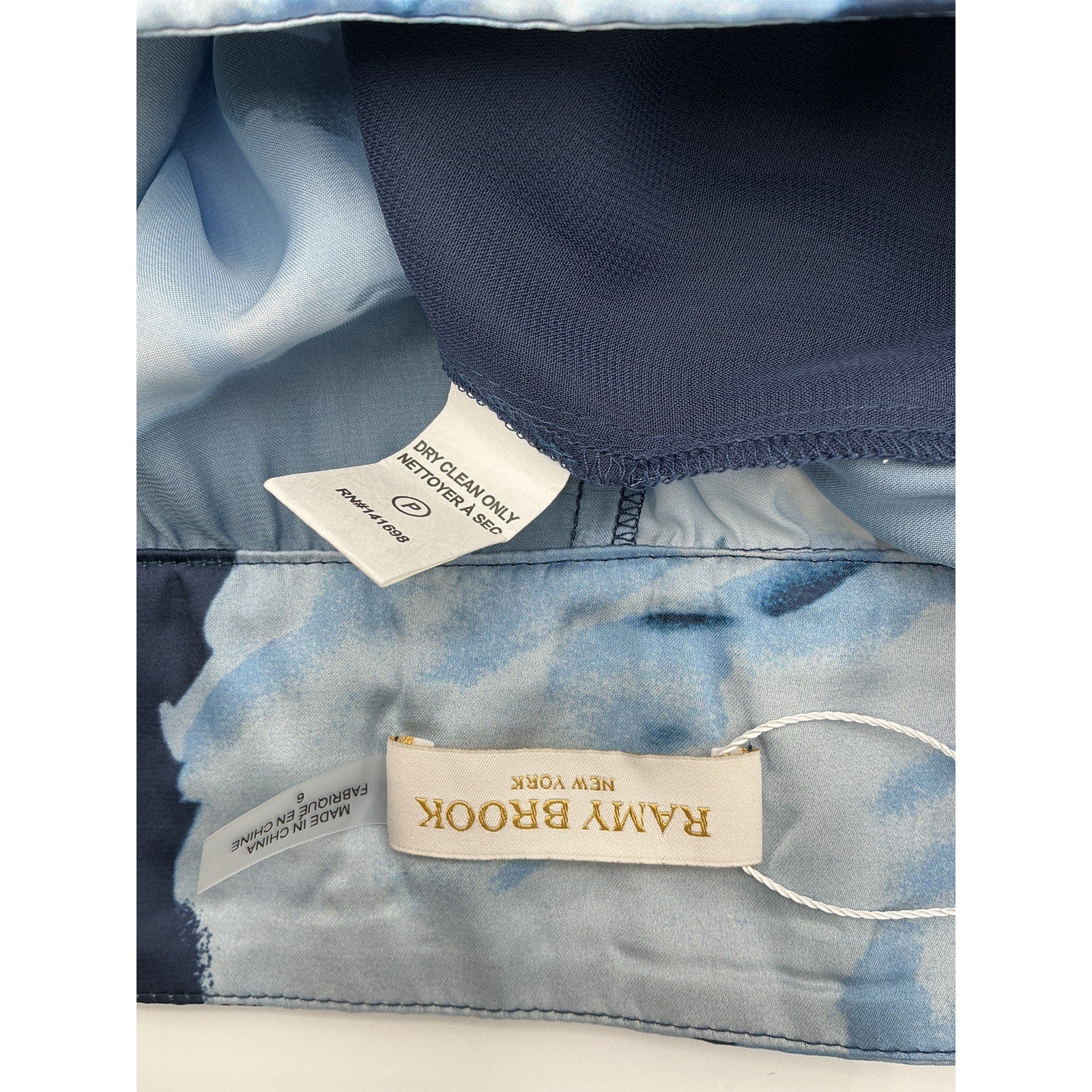 Ramy Brook 'Robin' Blue Polyester High-Waisted Pant Size 6
