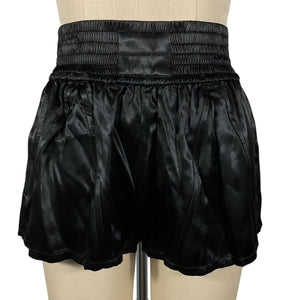 Alexander Wang Smocked Black Wide Elastic Shorts Size XS NWT