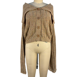 Knwls Ribbed Tan Cosma Cardigan Size M