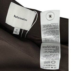 Reformation Tailored Brown Vida Pants Size 2P