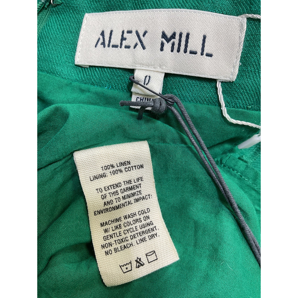 Alex Mill 'Chloe' Green Linen Dress Size 0