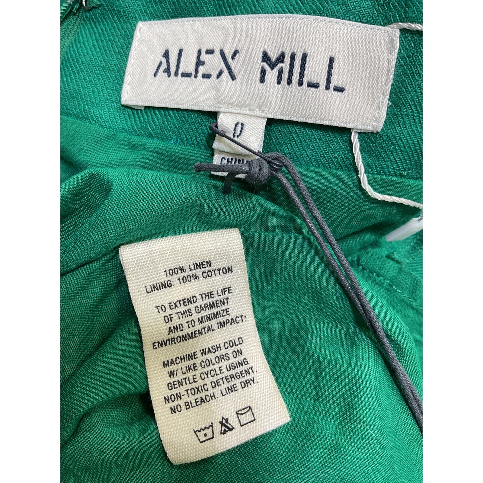 Alex Mill 'Chloe' Green Linen Dress Size 0