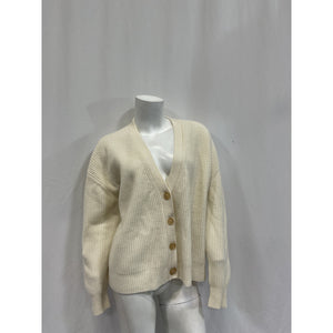 Jenni Kayne Cropped Cashmere 'Cocoon' White Cardigan Size M