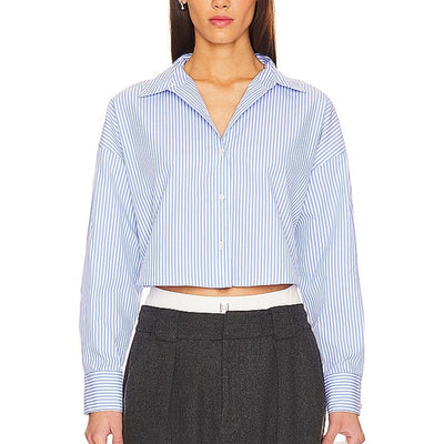 Favorite Daughter Striped Blue Ex Boyfriend Shirt Size S