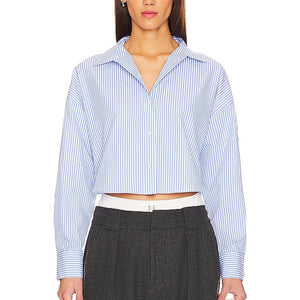 Favorite Daughter Striped Blue Ex Boyfriend Shirt Size S
