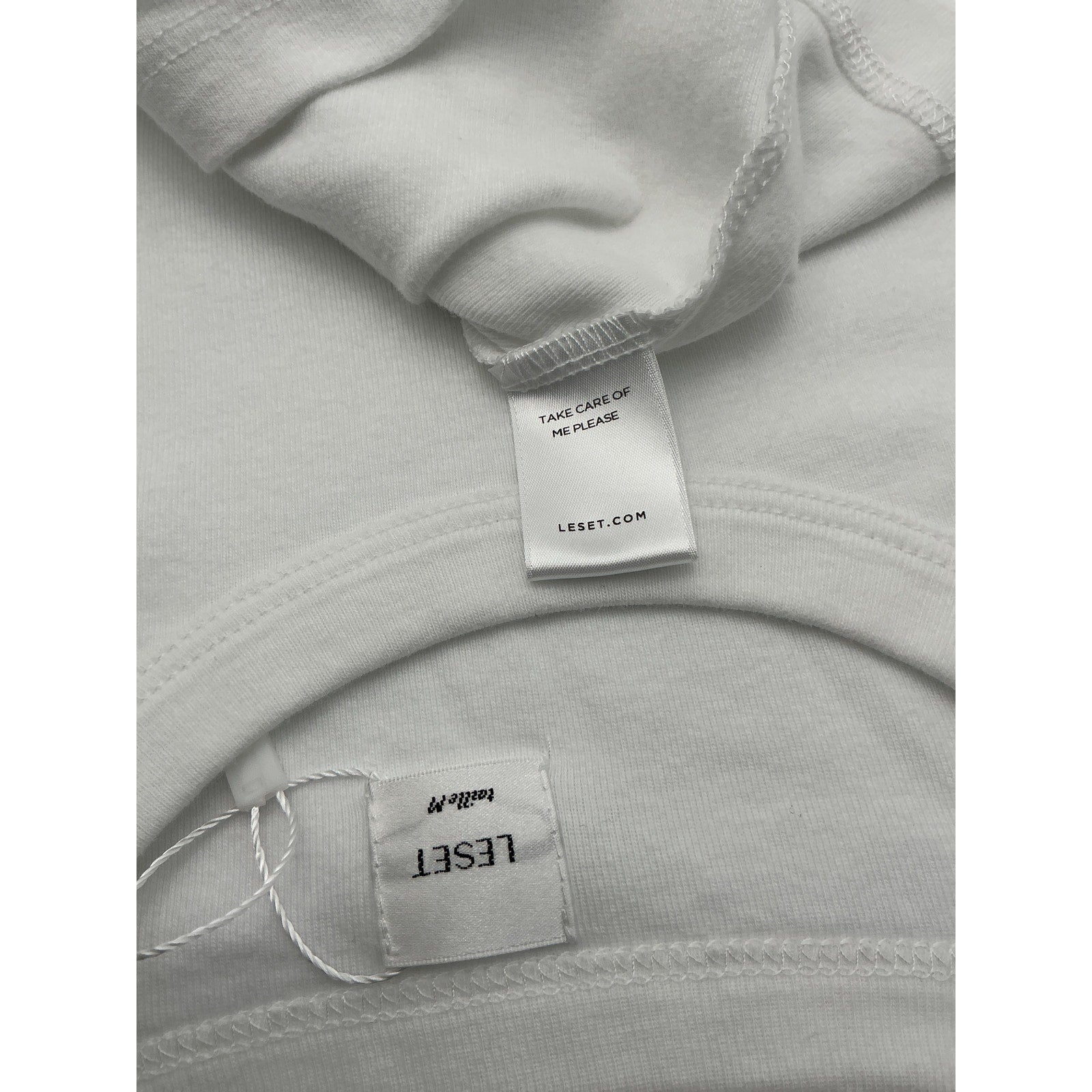 Leset 'Nando' White Cotton Slim Fit Tee Size M