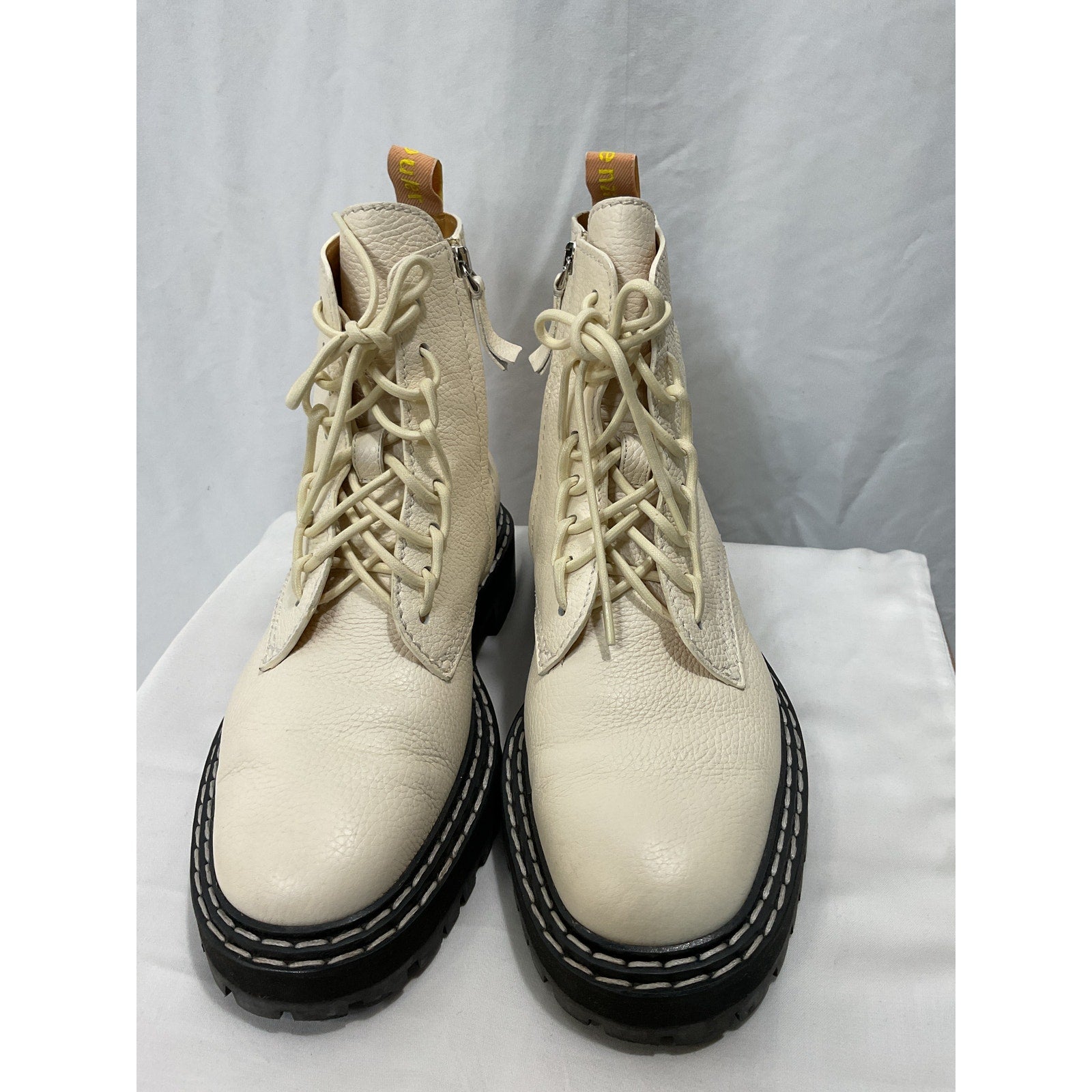 Proenza Schouler White Lace-Up Boots Size 10