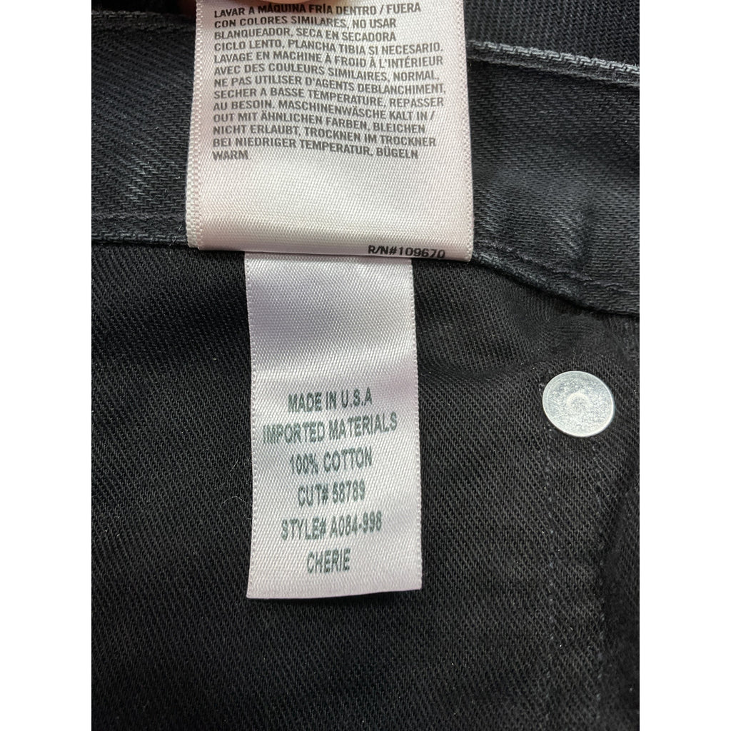 Agolde 'Cherie' Black Cotton High Rise Straight Denim Jean Size 29