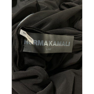Norma Kamali Strapless Black Side Drape Gown Size L - NWT