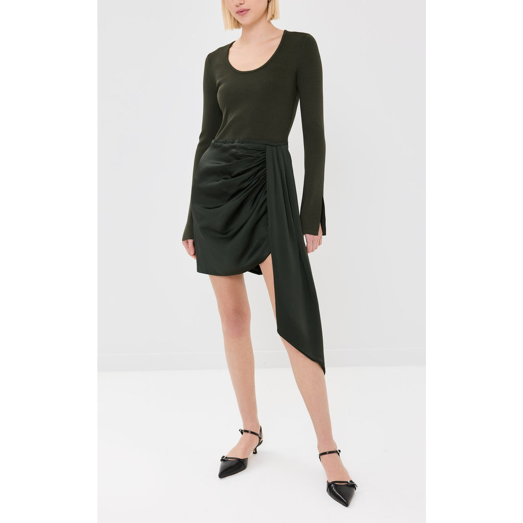 Simkhai 'Springer' Green Rayon Long Sleeve Wrapped Dress Size XS