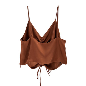 Allsaints 'Alexia' Brown Poly Top Size 6