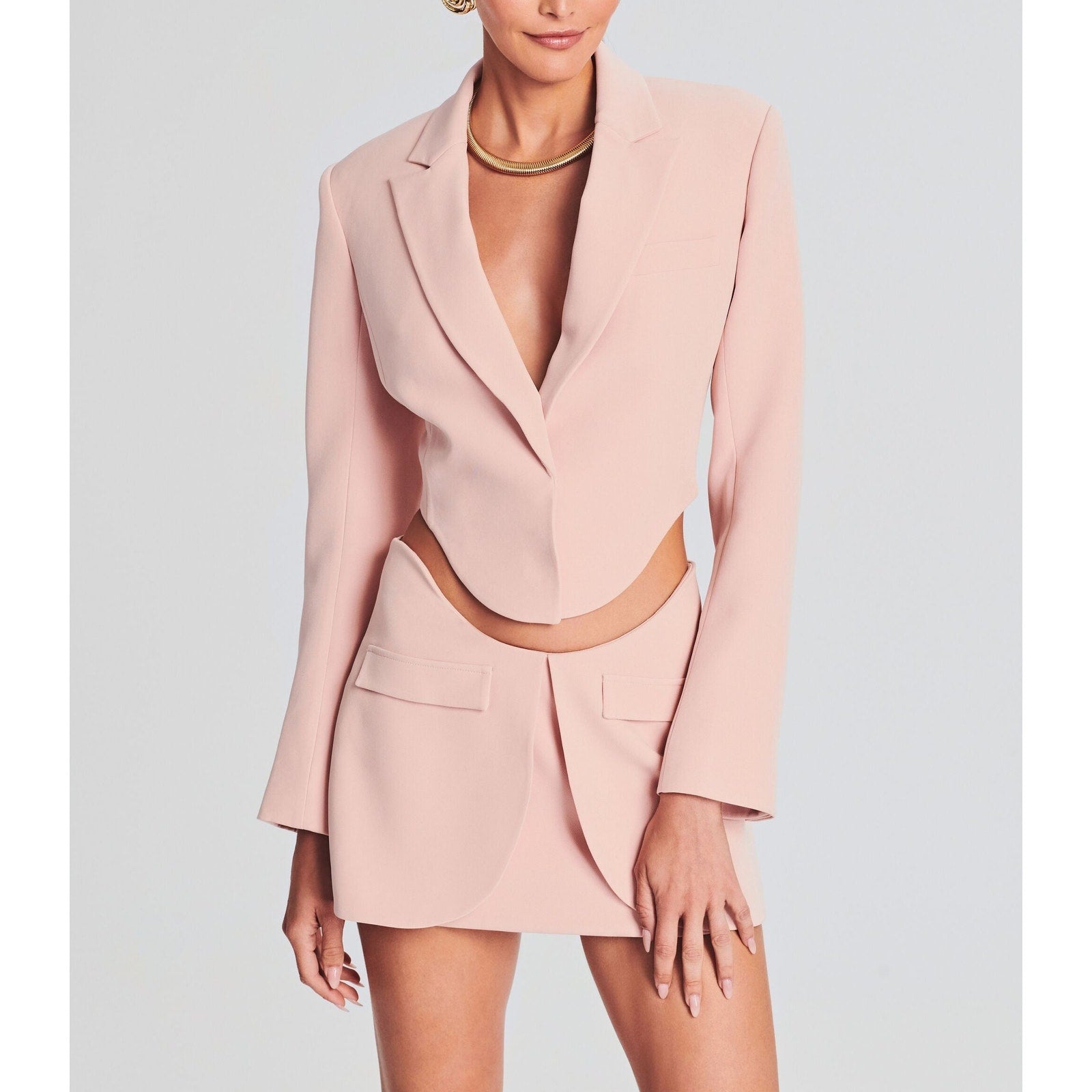 Retrofete 'Stella' Pink Polyester Blazer Size XS