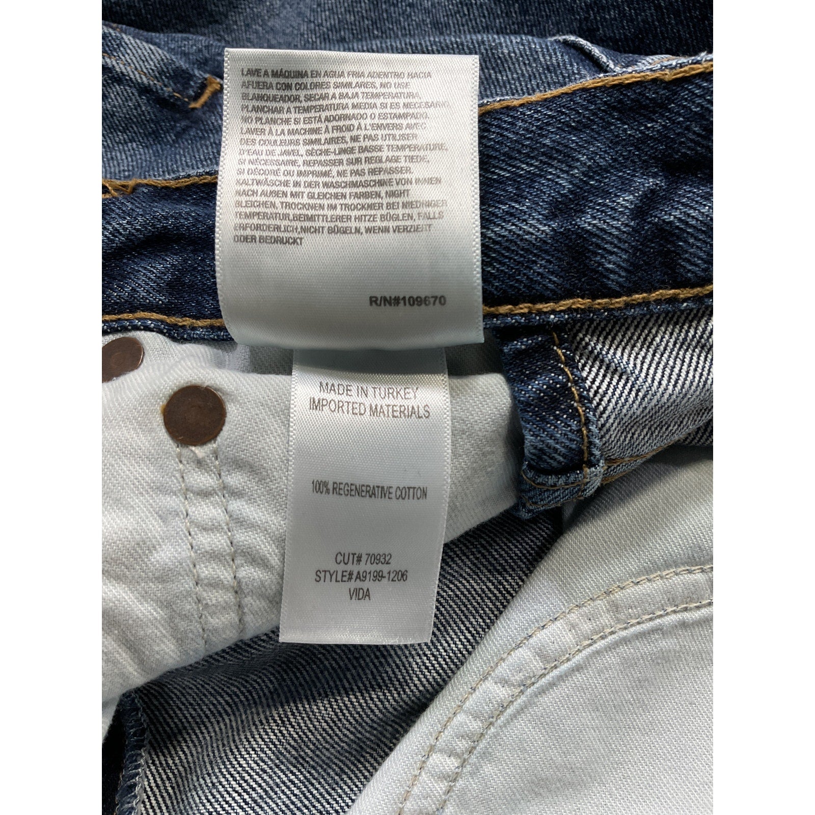 Agolde 'Vida' Blue High Rise Denim Jean Short Size 27