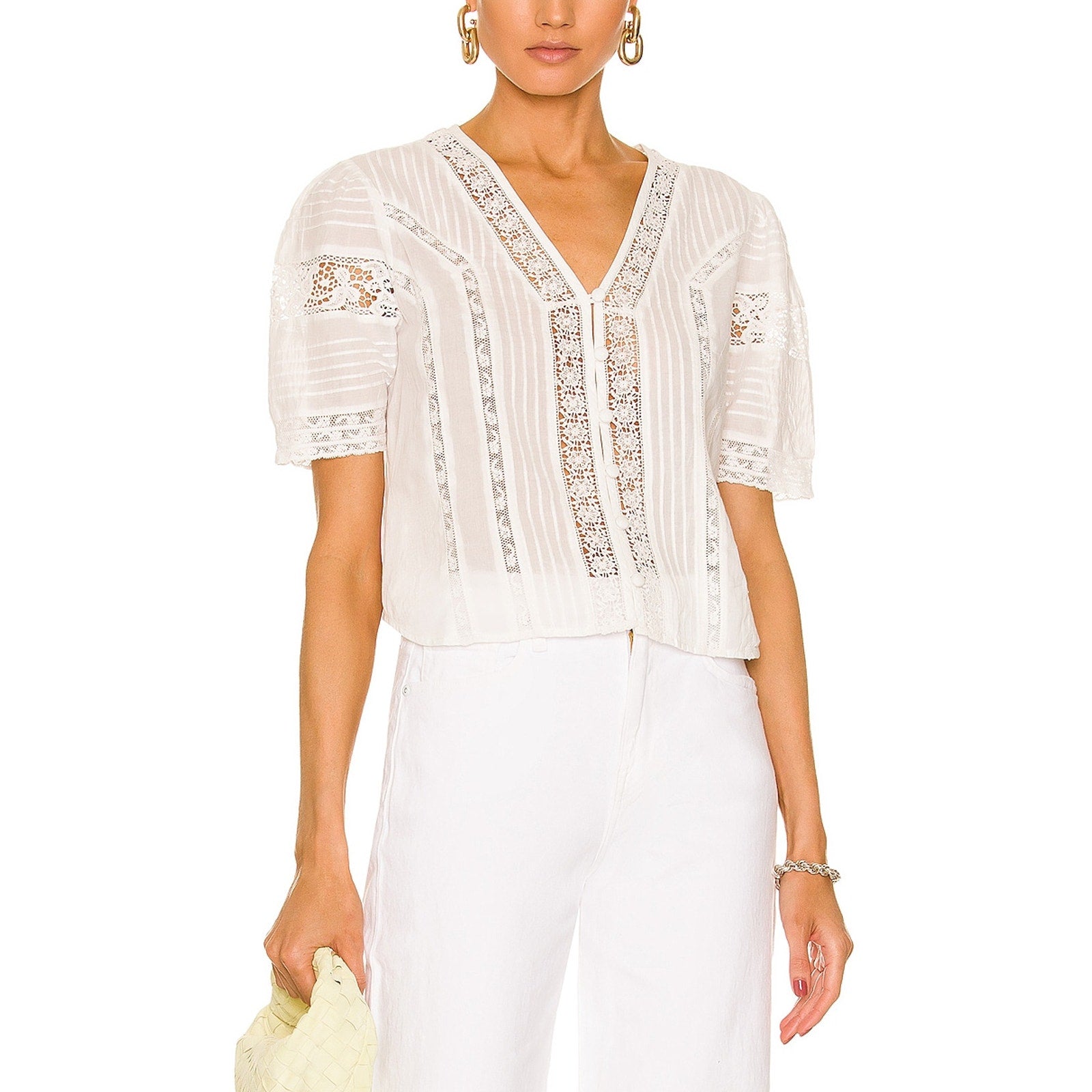 Loveshackfancy 'Gavilan' White Cotton Top Size XS