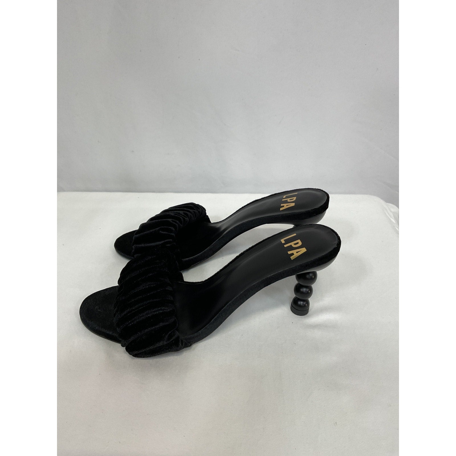 Lpa 'Lia' Black Leather Heel Size 7.5