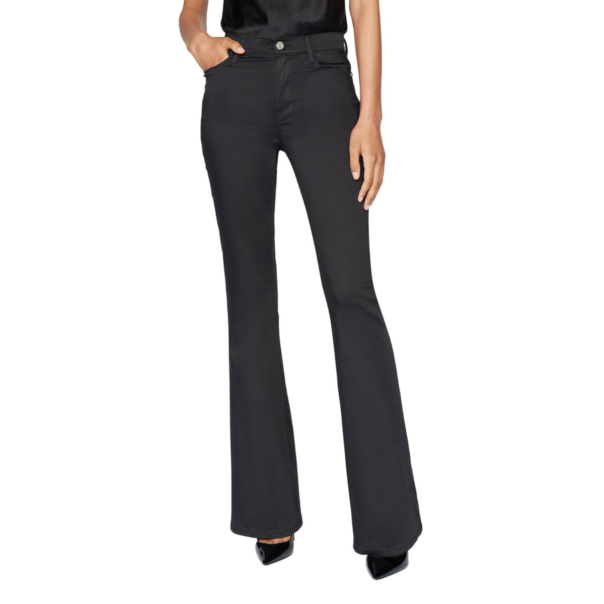 Frame Sleek Black Le High Flare Denim Jeans Size 25