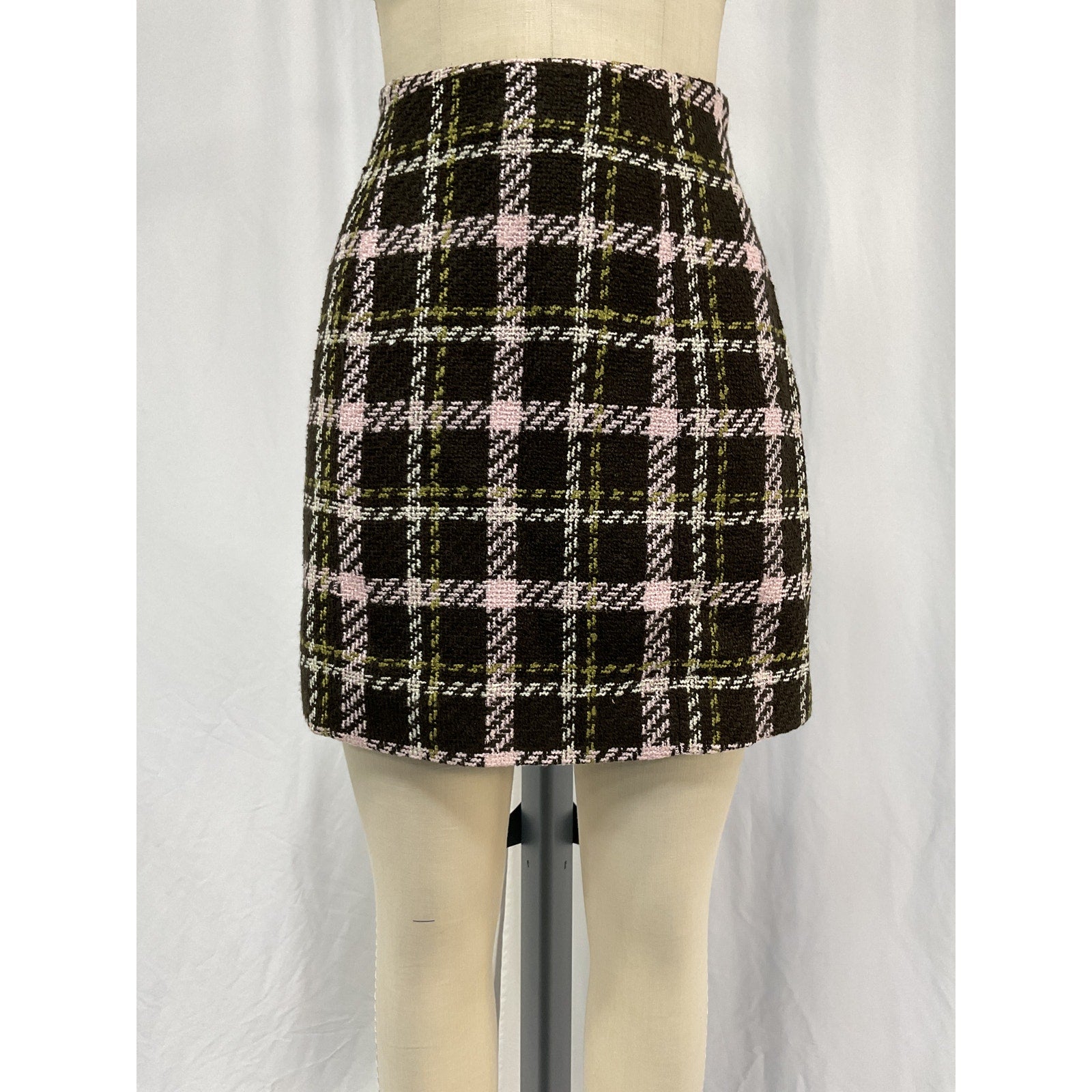 Favorite Daughter 'The First Wife' Brown Acrylic Mini Skirt Size 8