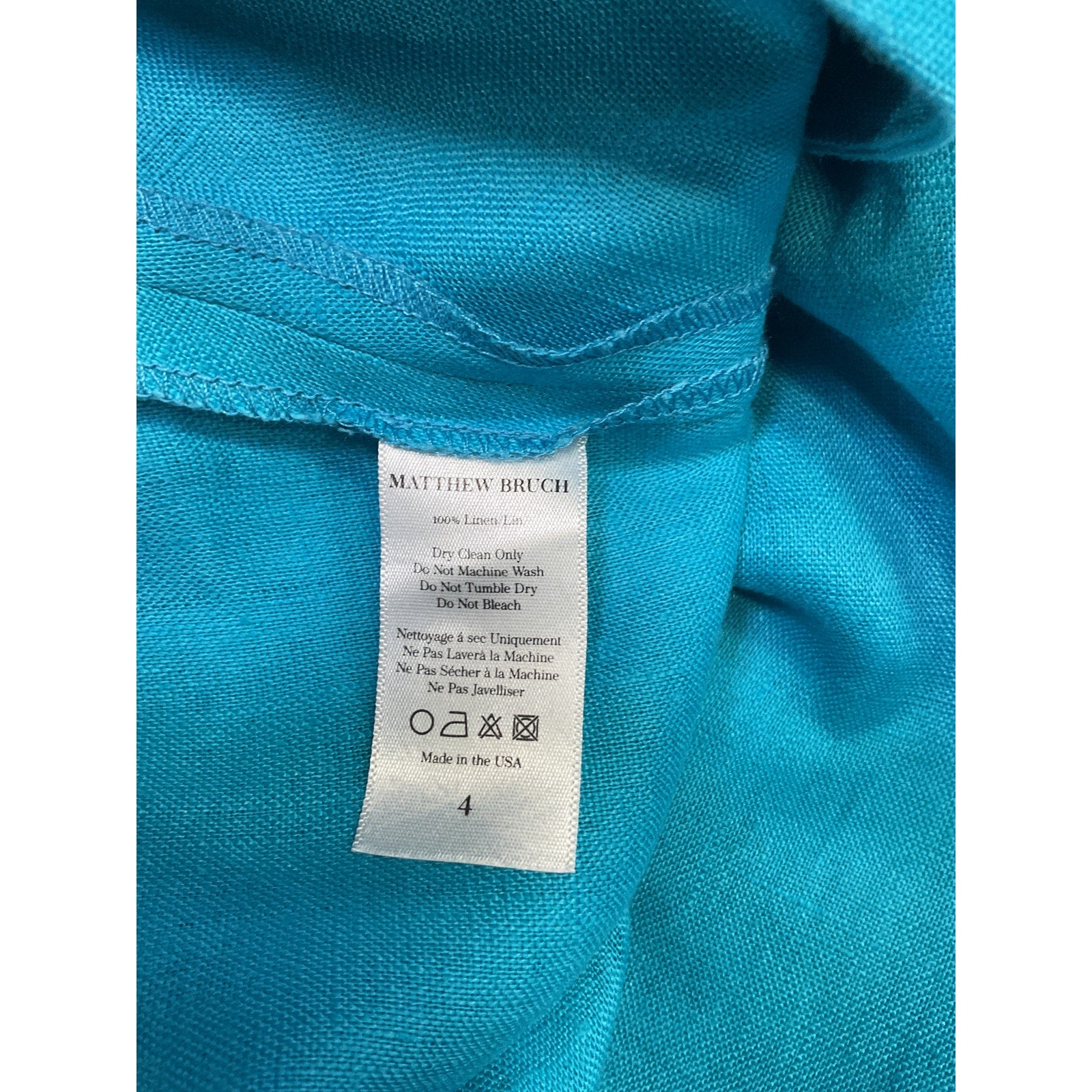 Matthew Bruch Cargo Blue Linen Mini Skirt Size 4