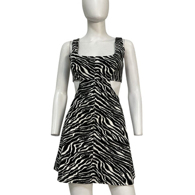 Matthew Bruch Bold Black Anna Tie Back Mini Dress Size 3