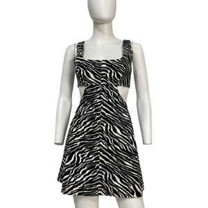 Matthew Bruch Bold Black Anna Tie Back Mini Dress Size 3