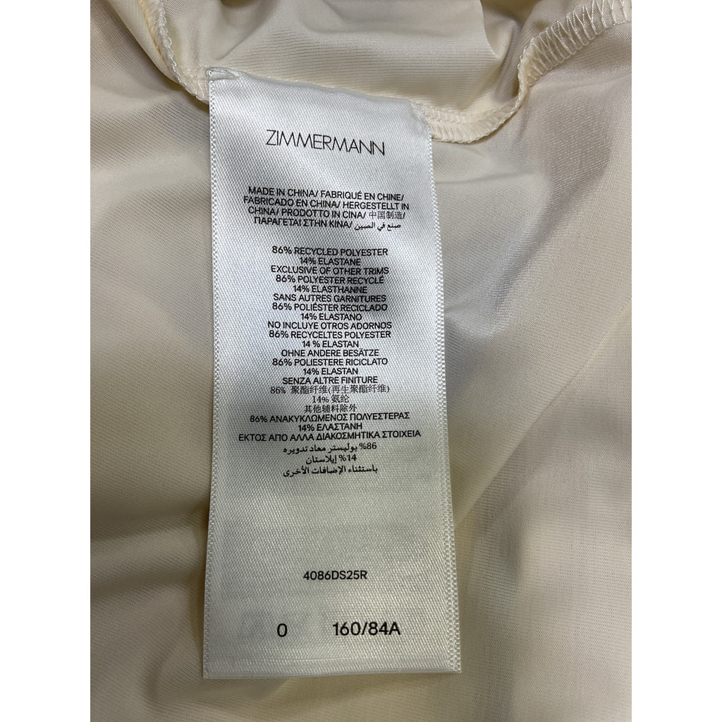 Zimmermann Polka Dot 'Pussybow' Cream Polyester Mini Dress Size 0