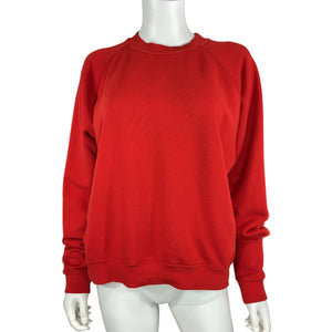 Donni. Organic Red Eco-Terry Crewneck Sweatshirt Size S
