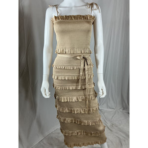 V. Chapman 'Lily' Tan Polyester Dress Size 4