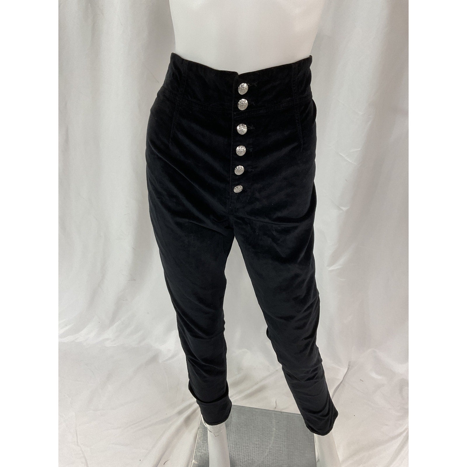 Veronica Beard 'Debbie' Black Velour High Rise Skinny Denim Jean Size 31
