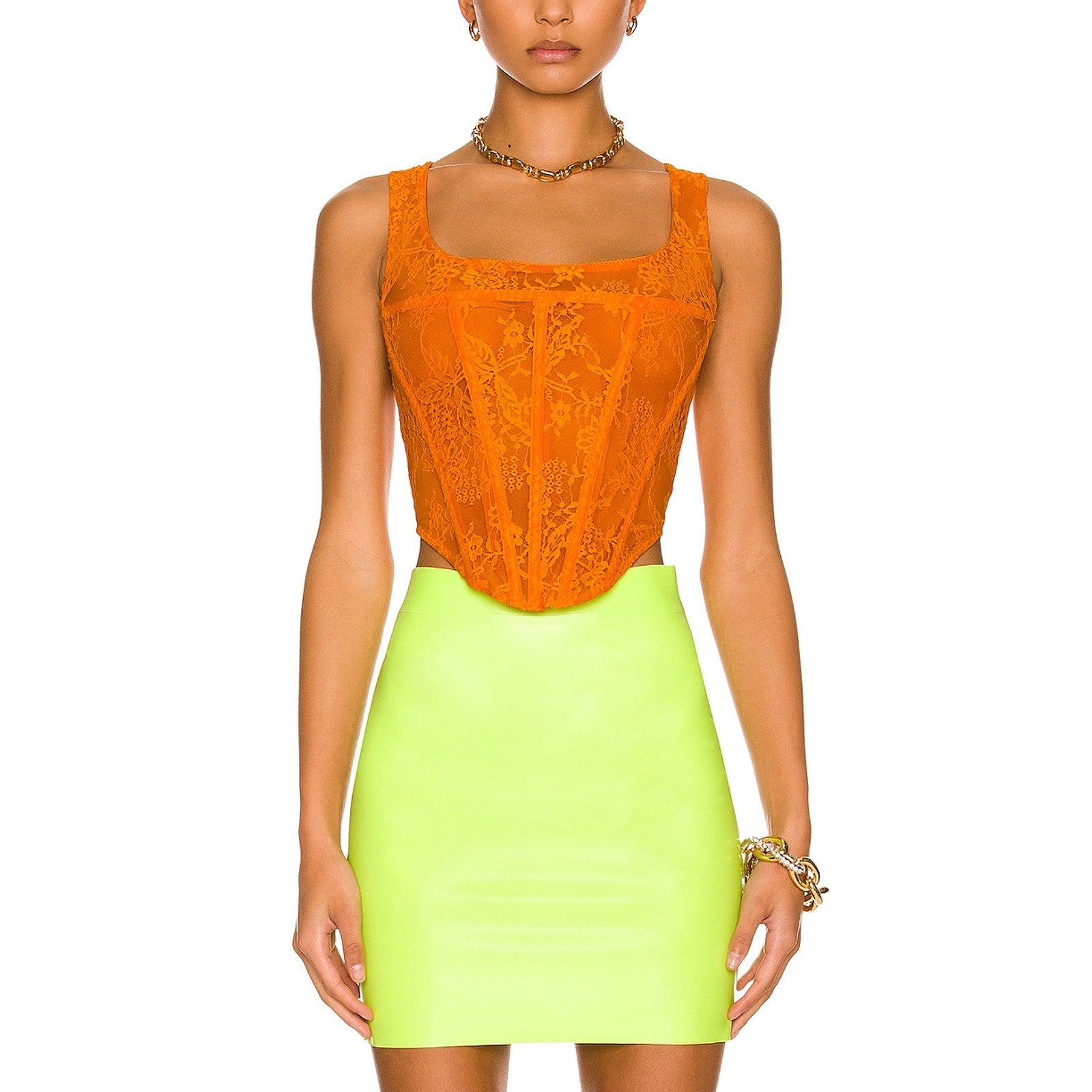 Miaou 'Campbell' Orange Corset Top Size M - NWT