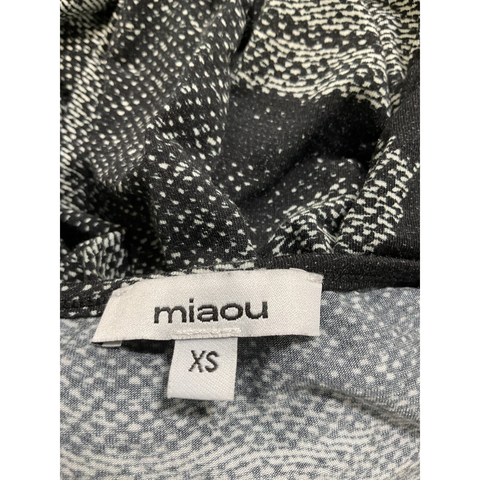 Miaou 'Victoire' Black Crew Neck Top Size XS