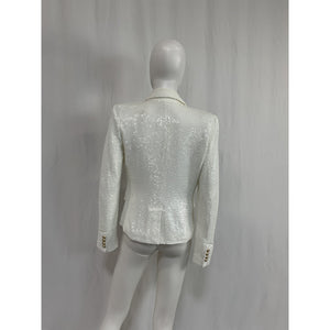 Generation Love 'Viva' White Polyester Sequin Blazer Size S