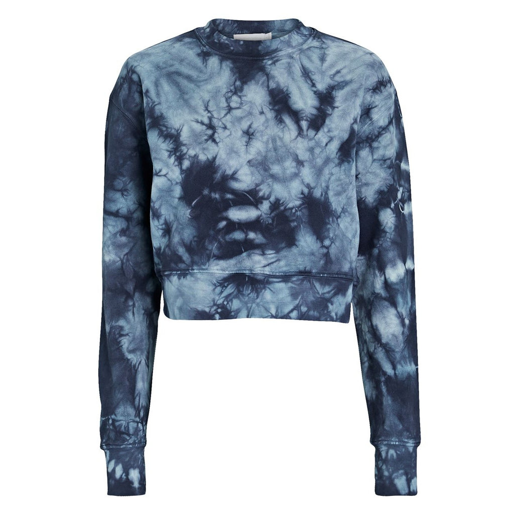 Simkhai Standard Cropped Blue Tie-Dye Sweatshirt Size XS