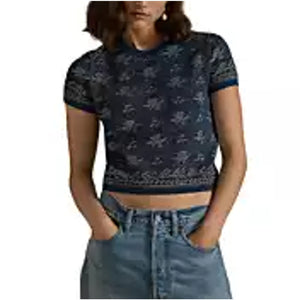 Polo Ralph Lauren Floral Indigo Blue Crewneck Sweater Size M NWT