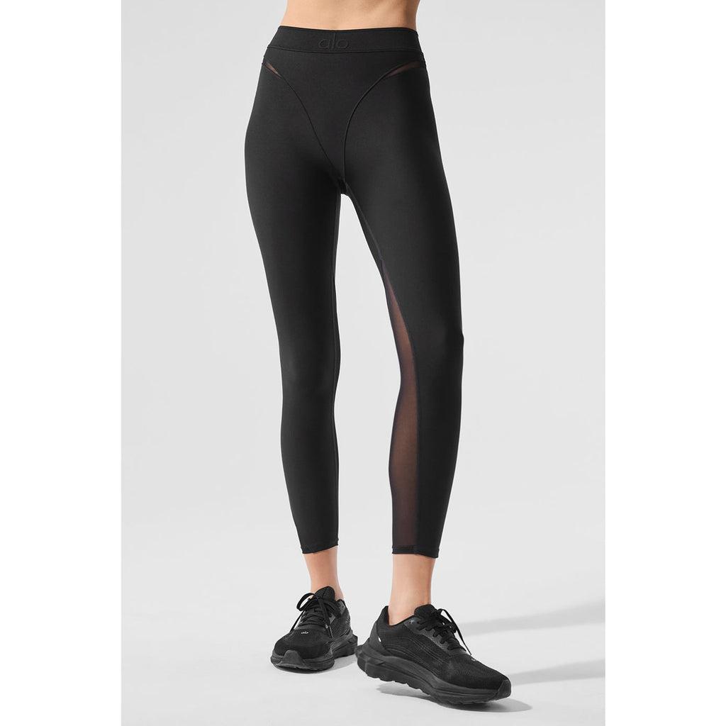 Alo Yoga 'Airlift' Black Polyester High-Waist 7/8 Rebel Legging Size S