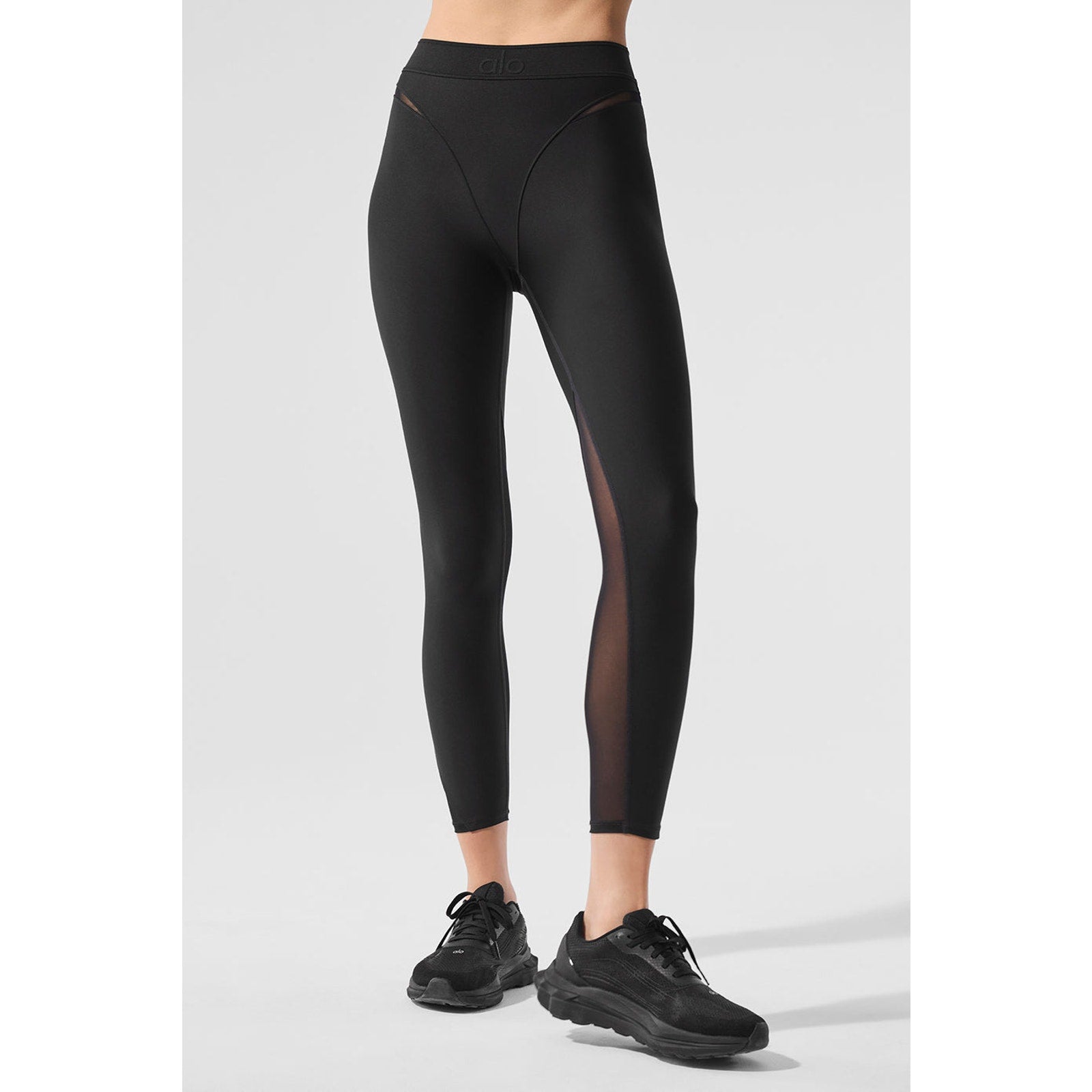 Alo Yoga 'Airlift' Black Polyester High-Waist 7/8 Rebel Legging Size S