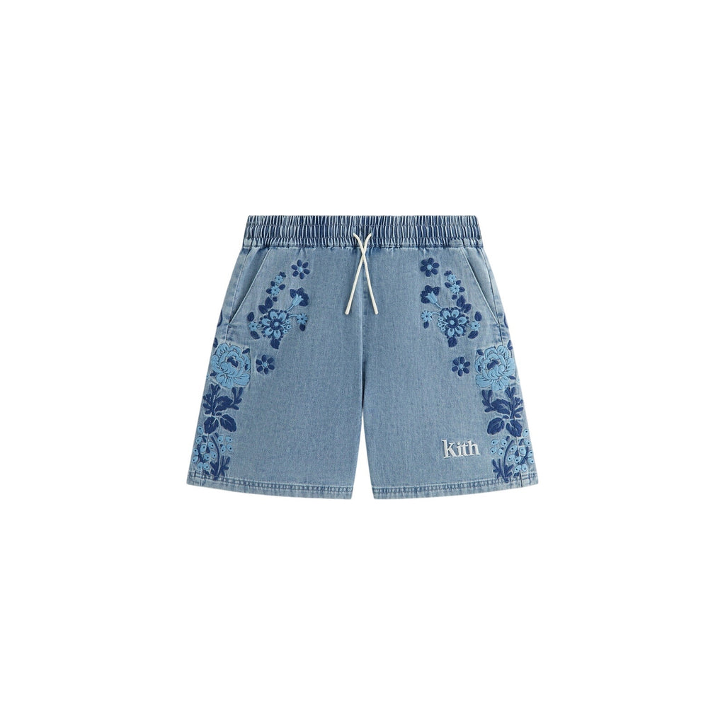 Kith Floral Paisley Chambray Blue Apollo Short - Kent Light Wash Size 3T