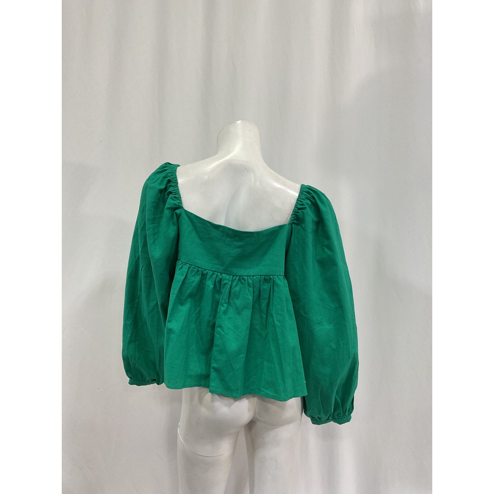 Ciao Lucia 'Corina' Green Linen-Cotton Top Size S
